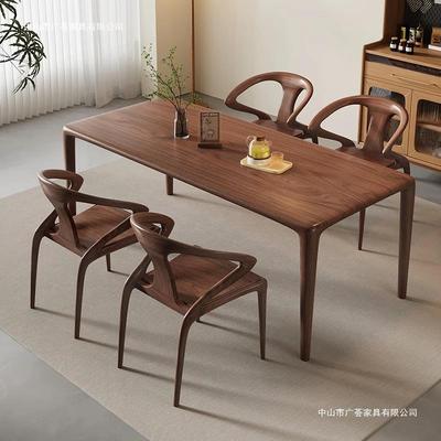 北欧全实木餐桌椅组合家用现代简约小户型轻奢高端原木色桌子餐桌