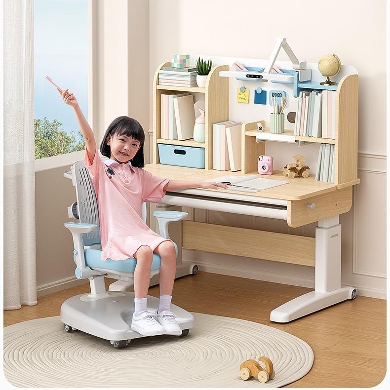 儿童学习桌子小学生儿童书桌写字桌家用实木可升降课桌经久耐用