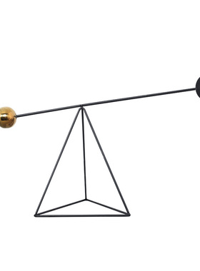 平衡艺术品摆件现代简约创意蓝橙色点线几何指南针软装家居装饰品