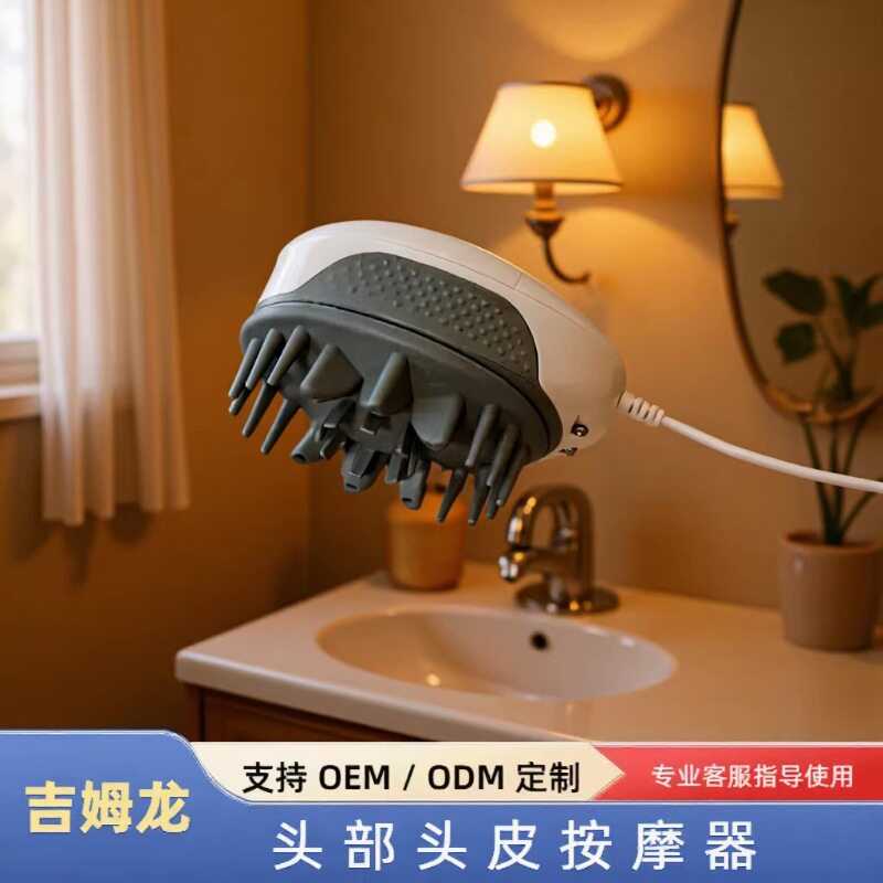 便携头皮头部按摩器电动按摩刷按摩仪按摩神器按摩吉姆龙USB按摩