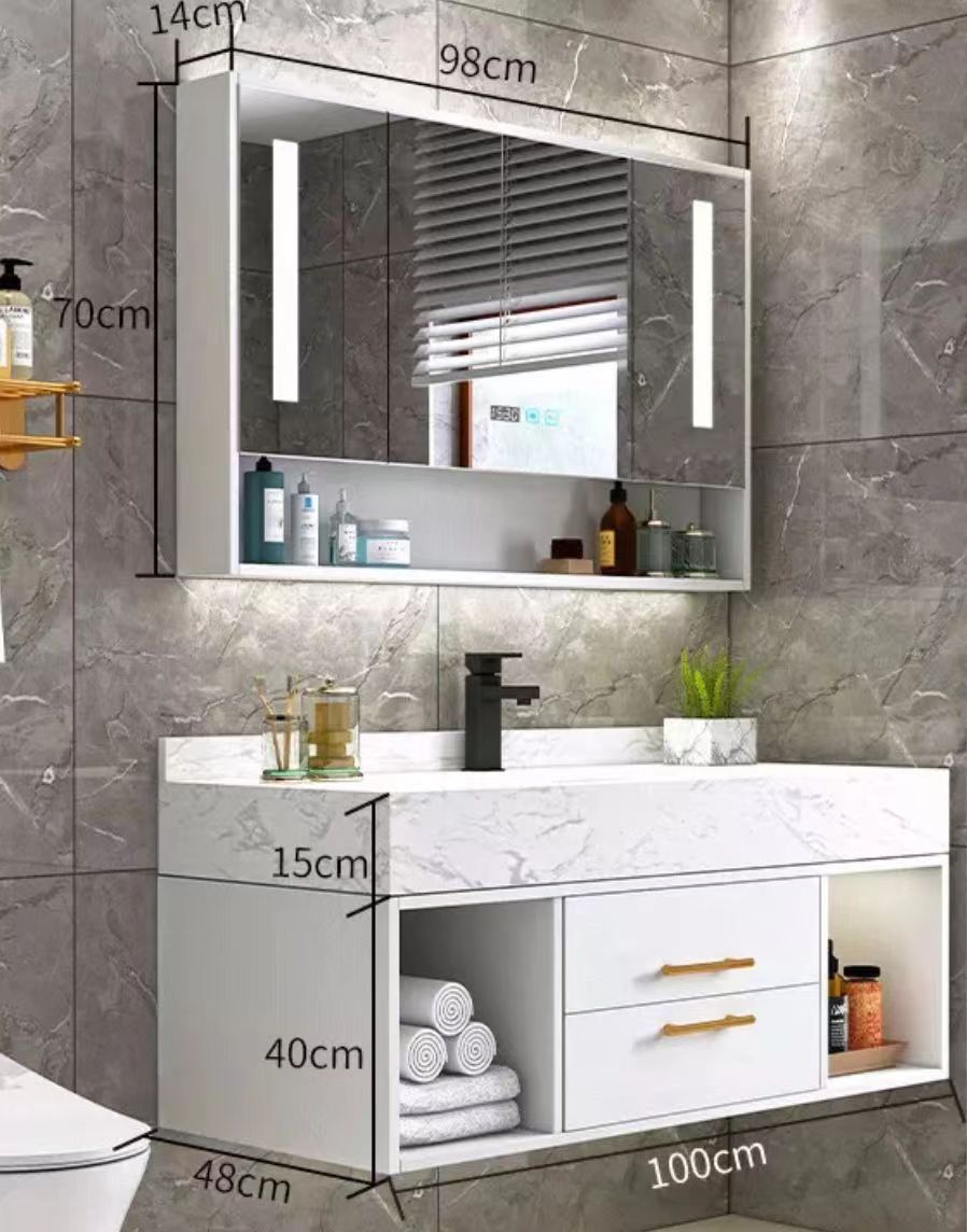 100cm岩板PVC浴室柜/PVC bathroom vanity