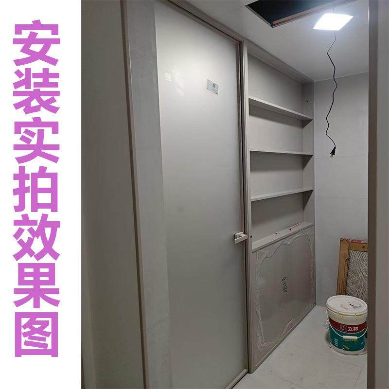 铝合金门连柜卫生间隔断门联柜干湿分离屏风移门一体柜极窄平开门