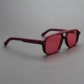 Frosted Red Frame + Polarized Pink Lenses