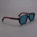 Matte Black Frame, Matte Red Legs + Polarized Light Blue Lenses