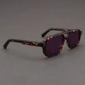 Black Tortoise Shell Frame + Polarized Purple Lenses