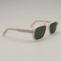 Frosted Transparent Yellow Frame + Polarized Dark Green Lenses