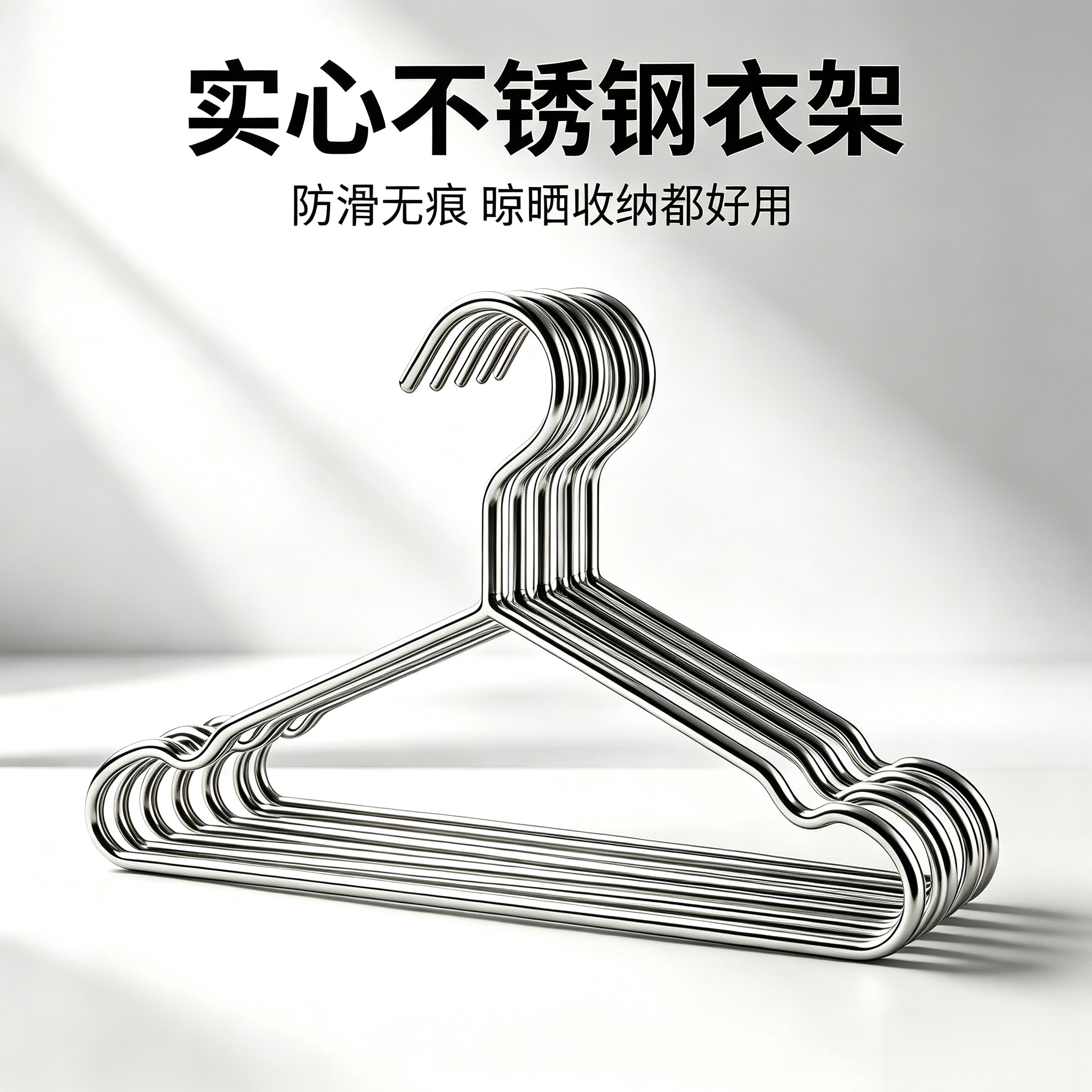 日本FFYS不锈钢衣架家用挂衣衣服架子凉晾挂加厚防风外晒衣撑阳台