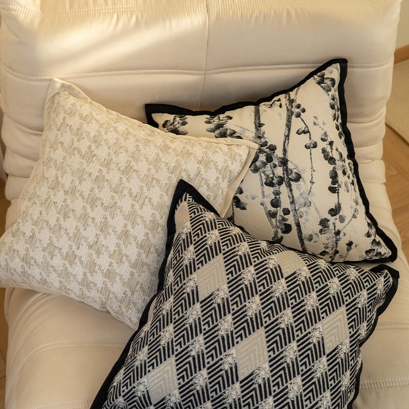 轻奢风抱枕中古风日式新中式枕套雅奢酒店样板间靠垫客厅沙发靠枕