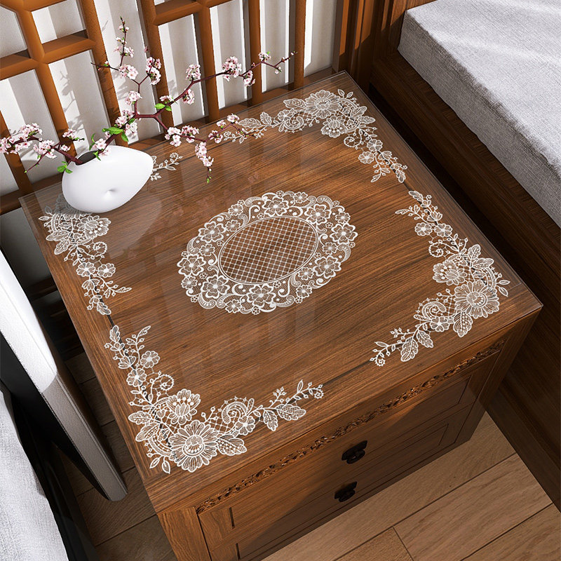床头柜垫罩镂空软玻璃防油防水桌垫中式防尘盖布垫子桌面轻奢桌布,居家布艺,万能盖巾,淘宝优惠券,粉丝福利购,淘宝优惠卷