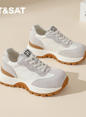 星期六厚底小个子增高7CM百搭德训鞋2026春季新款轻便舒适休闲鞋