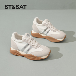 星期六内增高6CM德训鞋女款2026春季新款厚底舒适百搭户外运动鞋