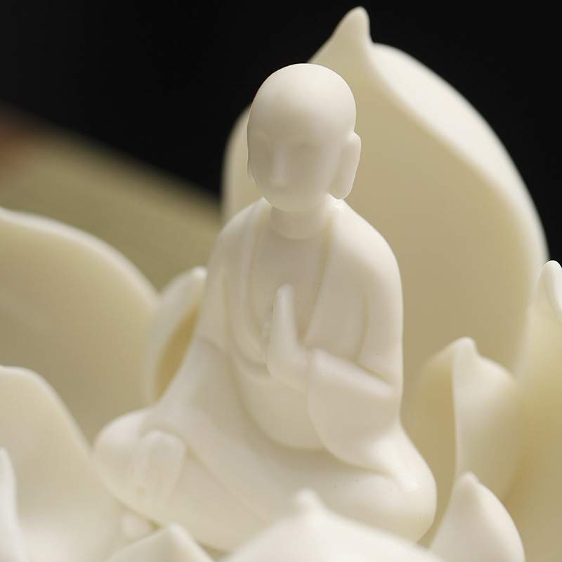 创意陶瓷无相佛摆件禅意佛系工艺品客厅玄关小和尚家居人物小摆件