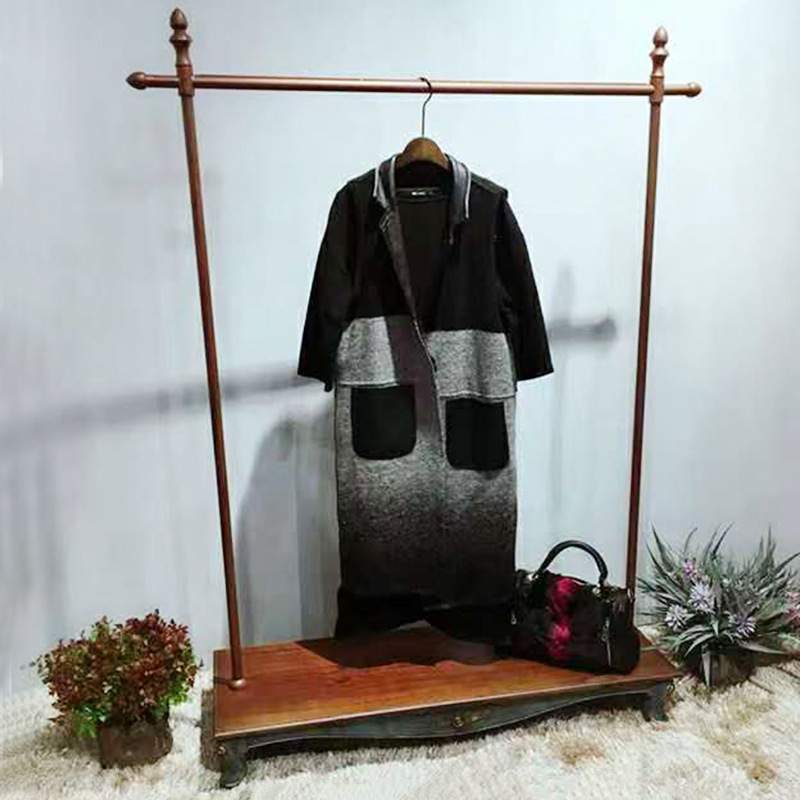 美式复古女装童装货架服装店货品展示架中岛衣架落地陈列架台
