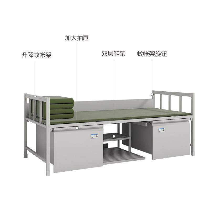 制式上下床营房内务柜钢制单层床双层床学习桌椅组合公寓上下铺