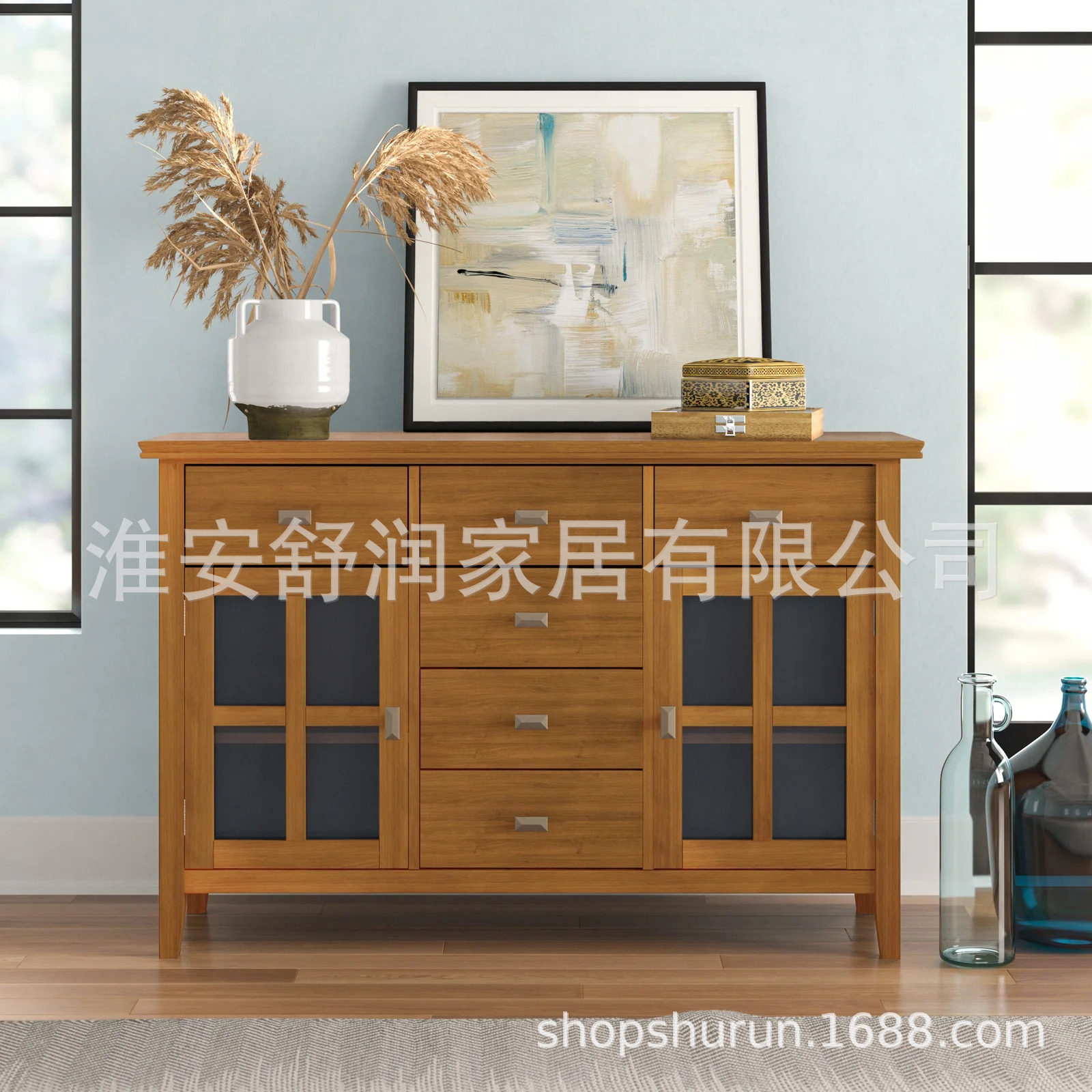 中古餐边柜高柜一体家用靠墙玄关柜客厅边桌茶水柜透明橱柜门