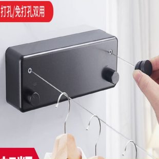 隐形晾衣神器不锈钢丝绳免打孔浴室内晒壁挂伸缩晾衣绳晾衣架阳台