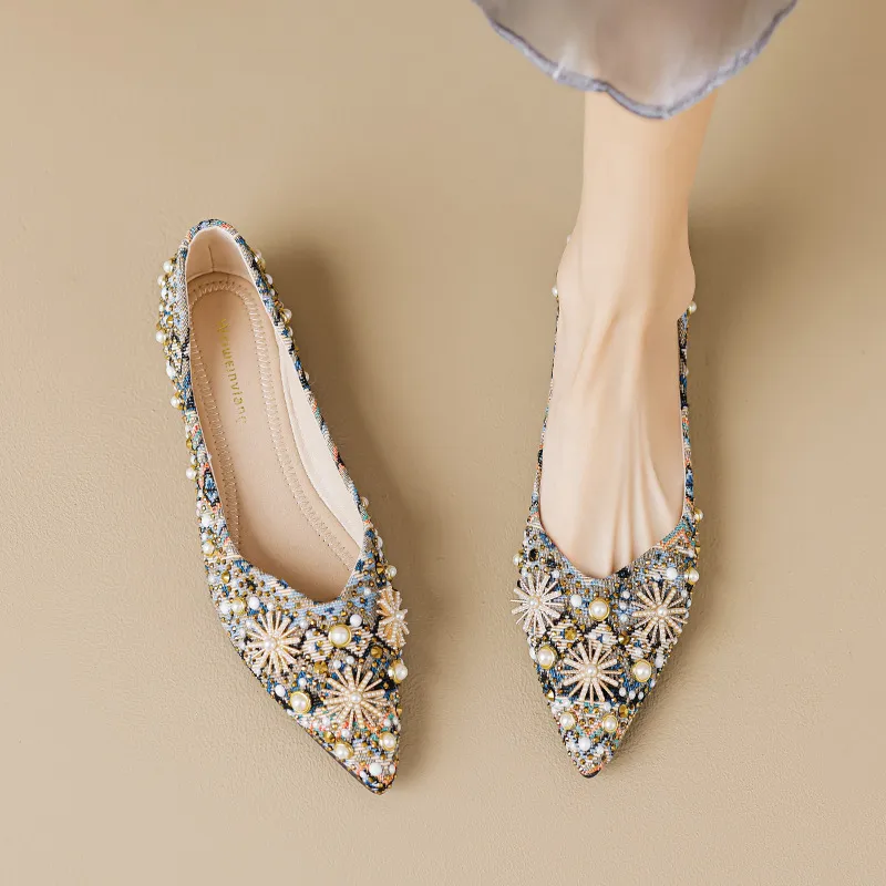 复古软底单鞋女夏季小众设计感浅口豆豆鞋大码女鞋,女鞋,时尚芭蕾鞋,淘宝优惠券,粉丝福利购,淘宝优惠卷