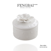 欧式 饰摆件 手工捏花首饰盒陶瓷饰品戒指珠宝项链收纳盒梳妆台装