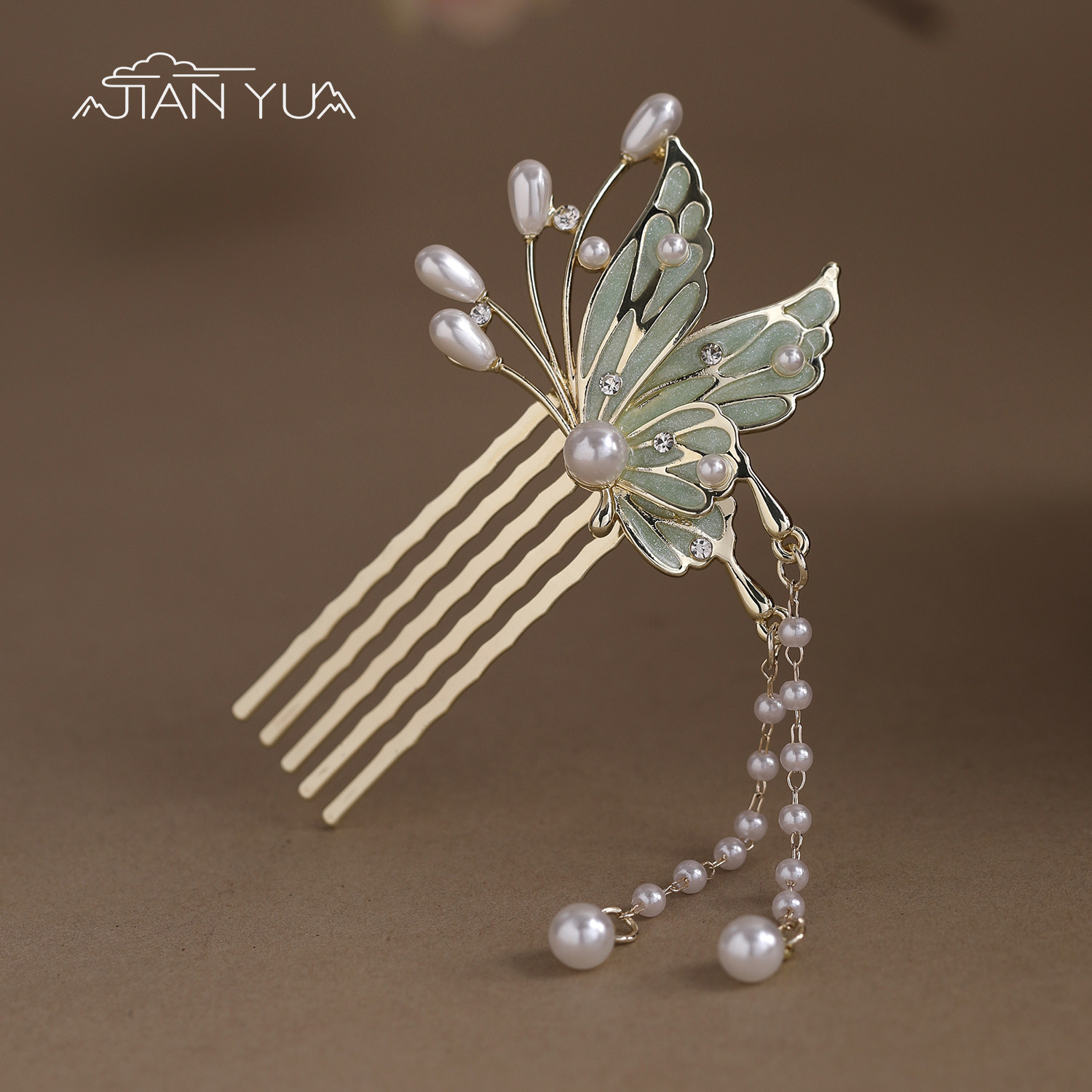 蝴蝶流苏发梳新中式发钗