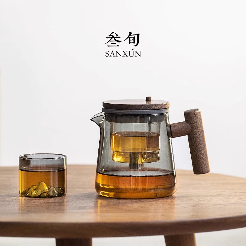 叁旬木笙飘逸壶玻璃茶具