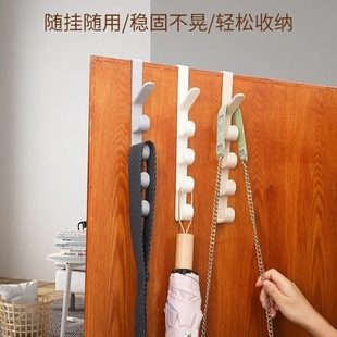 免打孔门后挂钩竖排宿舍挂衣钩门上挂包置物架包包帽子收纳架神器
