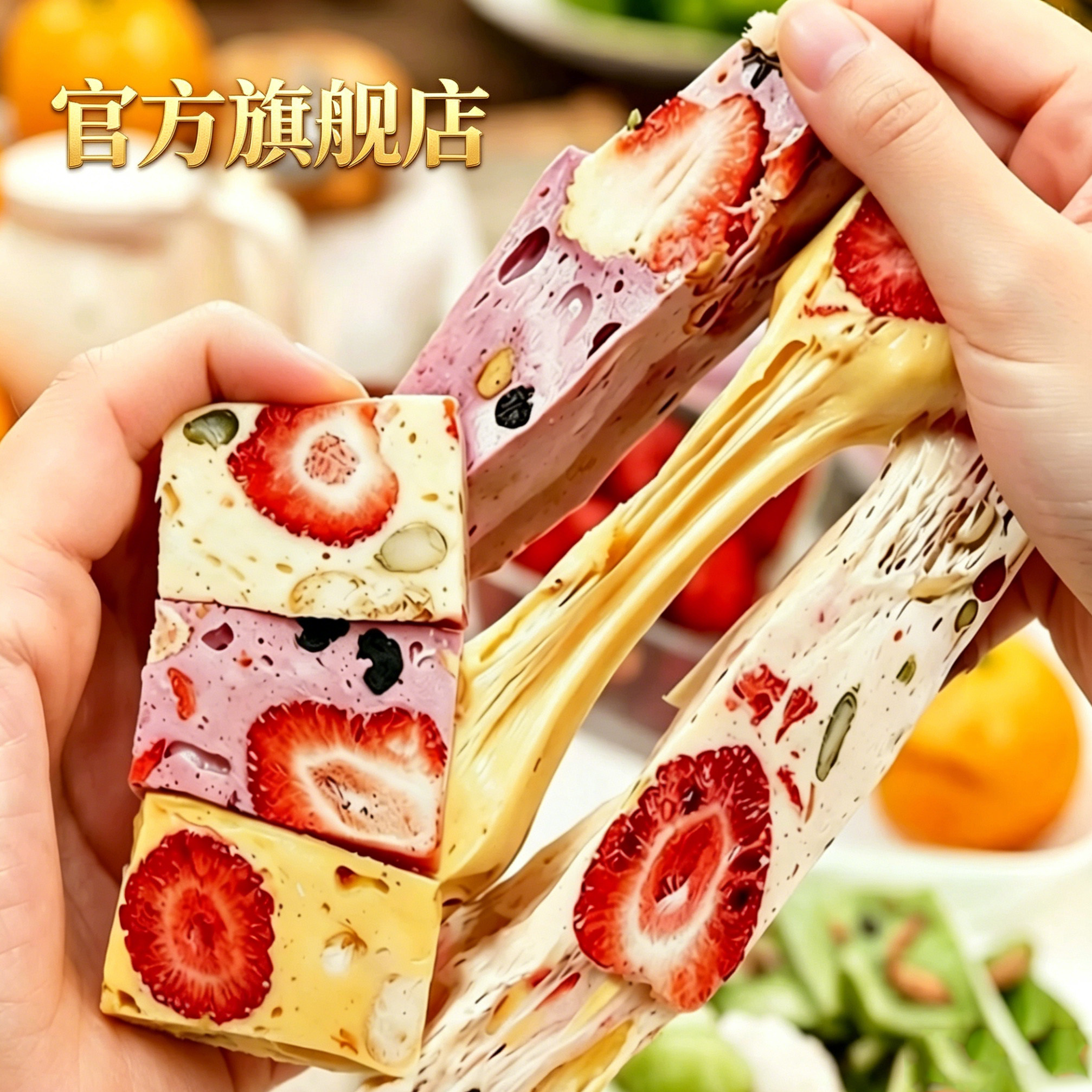 草莓羊奶芙长条拉丝小包装蓝莓味糕点网红休闲零食官方旗舰店