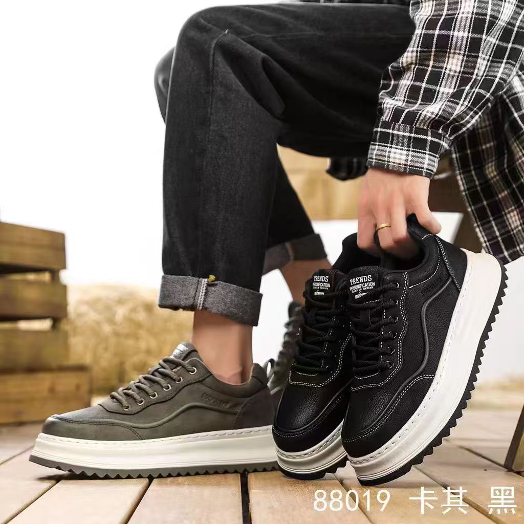 AJCINI男鞋休闲鞋板鞋25冬新款男鞋时尚加厚保暖舒适休闲韩版潮鞋