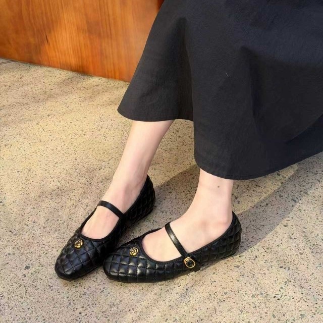 悦女鞋26春新款法式小香风菱格纹玛丽珍鞋女黑色一字扣带平底单鞋,女鞋,玛丽珍鞋,淘宝优惠券,粉丝福利购,淘宝优惠卷