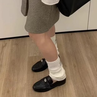 老钱风单鞋 艾模儿26春季 平底百搭小皮鞋 复古英伦风真皮乐福鞋 新款