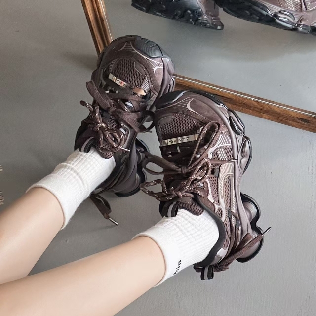 艾模儿25秋冬季新女鞋厚底增高休闲鞋女百搭老爹鞋时尚运动鞋加绒