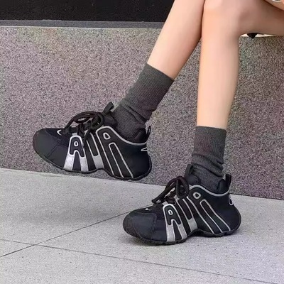 悦女鞋2025秋冬新款女鞋厚底老爹鞋女厚底运动休闲鞋潮百搭炫酷皮