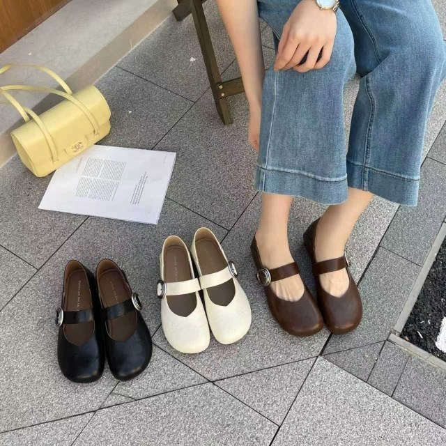 悦女鞋26春季新款法式复古风玛丽珍鞋女一字带扣圆头平底百搭软底,女鞋,玛丽珍鞋,淘宝优惠券,粉丝福利购,淘宝优惠卷