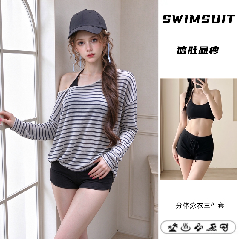 泳衣女分体三件套韩版ins风少女