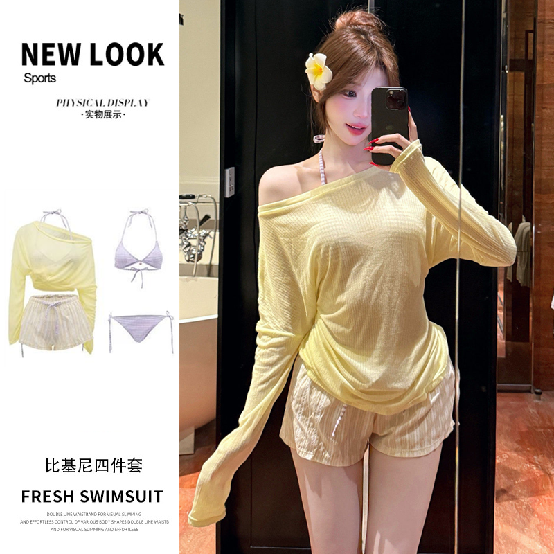 泳衣女分体四件套韩版甜美高颜值