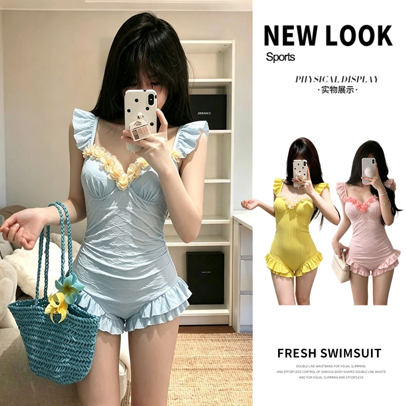 泳衣女新款连体森系少女钢托聚拢