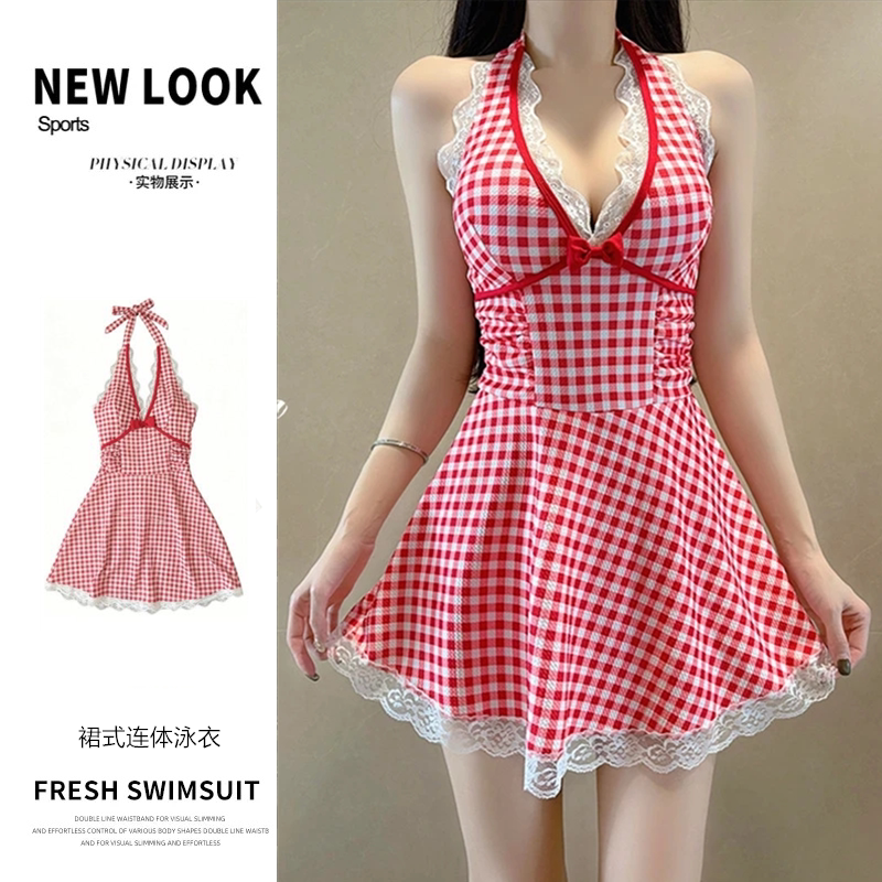 泳衣女新款裙式连体韩版ins少女