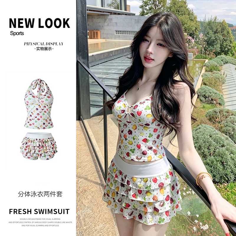 泳衣女分体连体韩版ins森系少女