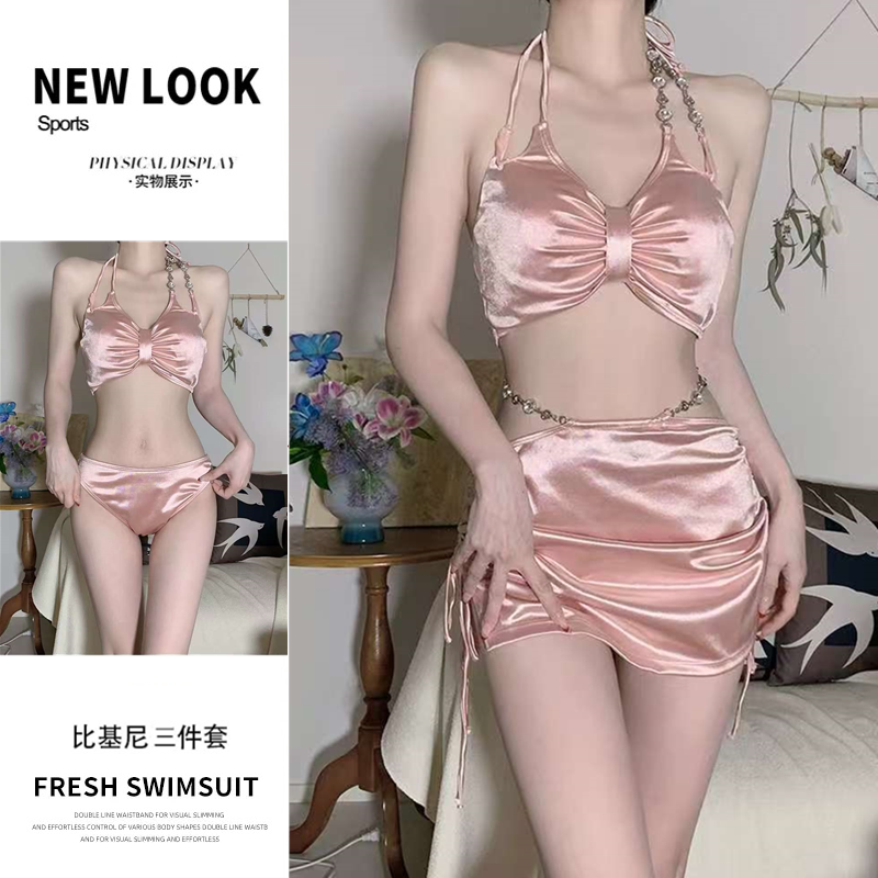 泳衣女比基尼性感三件套绝美海边