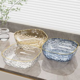 水果盘客厅茶几家用2025新款水波纹轻奢高档零食摆放精致糖果盘子