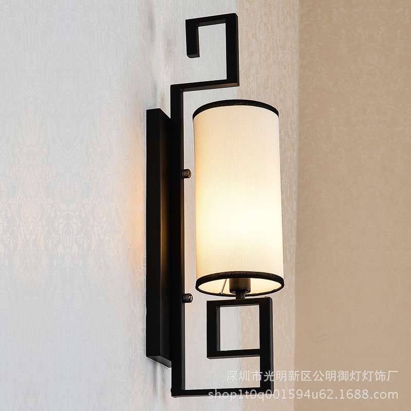 壁灯床头卧室壁灯现代简约仿古酒店过道灯具客厅复古新中式壁灯