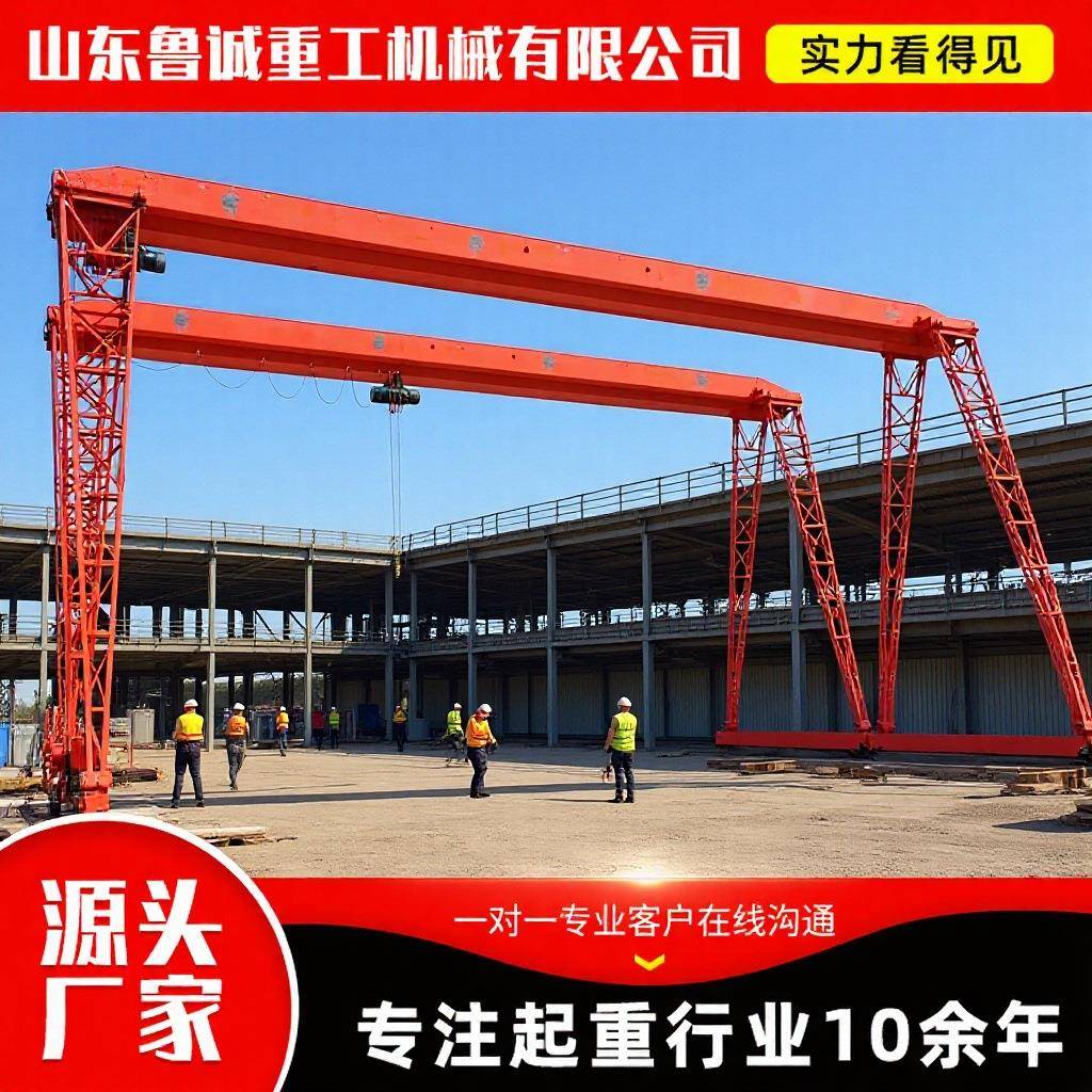 10吨龙门吊室外轨道运行上包下花单梁龙门吊16吨电动门式起重机