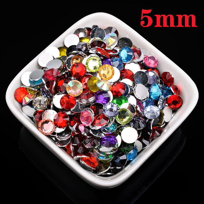 树脂平底钻贴钻混彩色钻圆形