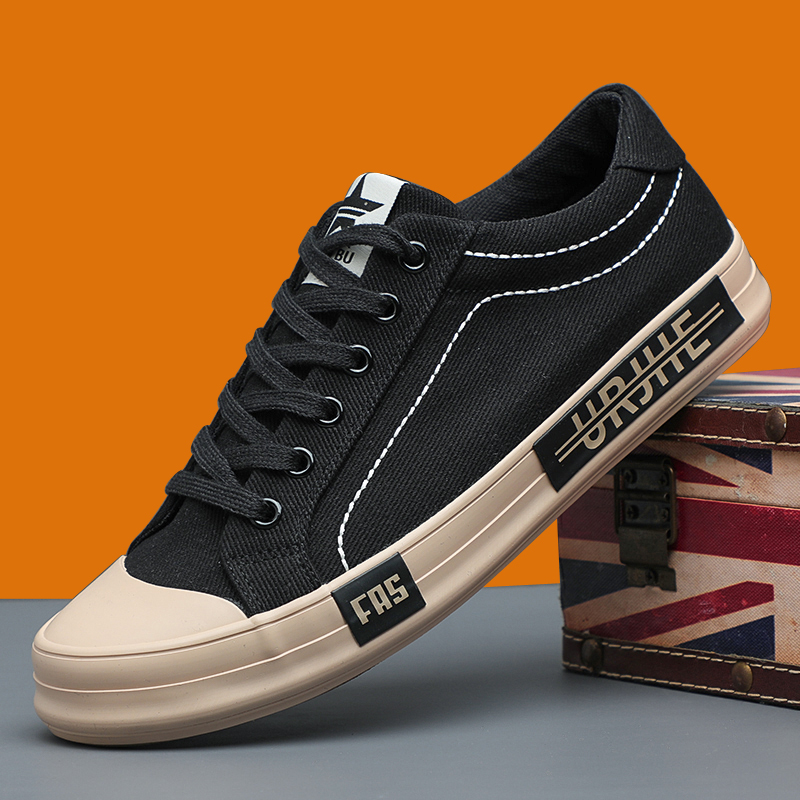 男鞋透气休闲帆布鞋潮流百搭板鞋