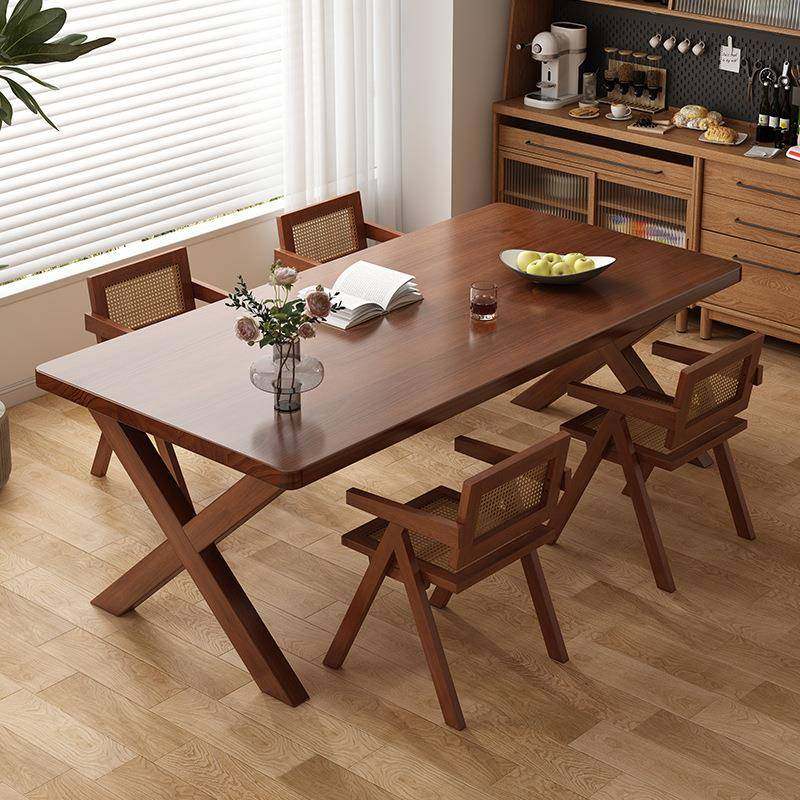 一件起批纯实木餐桌北欧家用小户型简约长方形吃饭桌子客厅大板桌