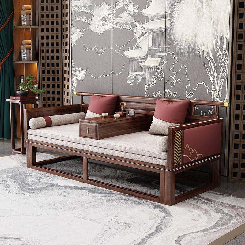 新中式罗汉床茶桌椅组合乌金木实木沙发床两用推拉床现代简约床榻,特色手工艺,其他特色工艺品,淘宝优惠券,粉丝福利购,淘宝优惠卷