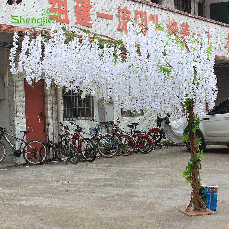 仿真白色豆花树婚庆拱门花树装饰绢布假花仿真树仿真紫藤花树