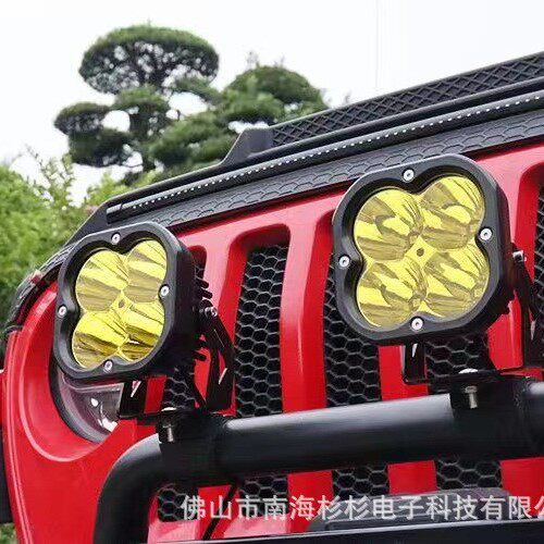 厂家越野车A柱 前杠改装 大四叶草 方形5寸 80W 大功率led工作灯