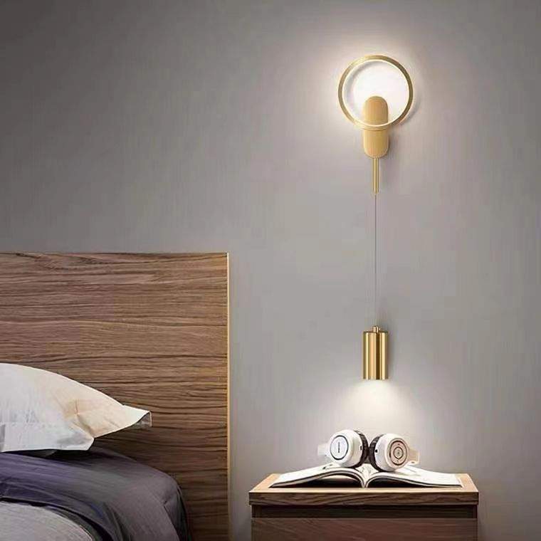 充电壁灯免布线卧室床头壁灯简约现代北欧个性设计师款轻奢led灯