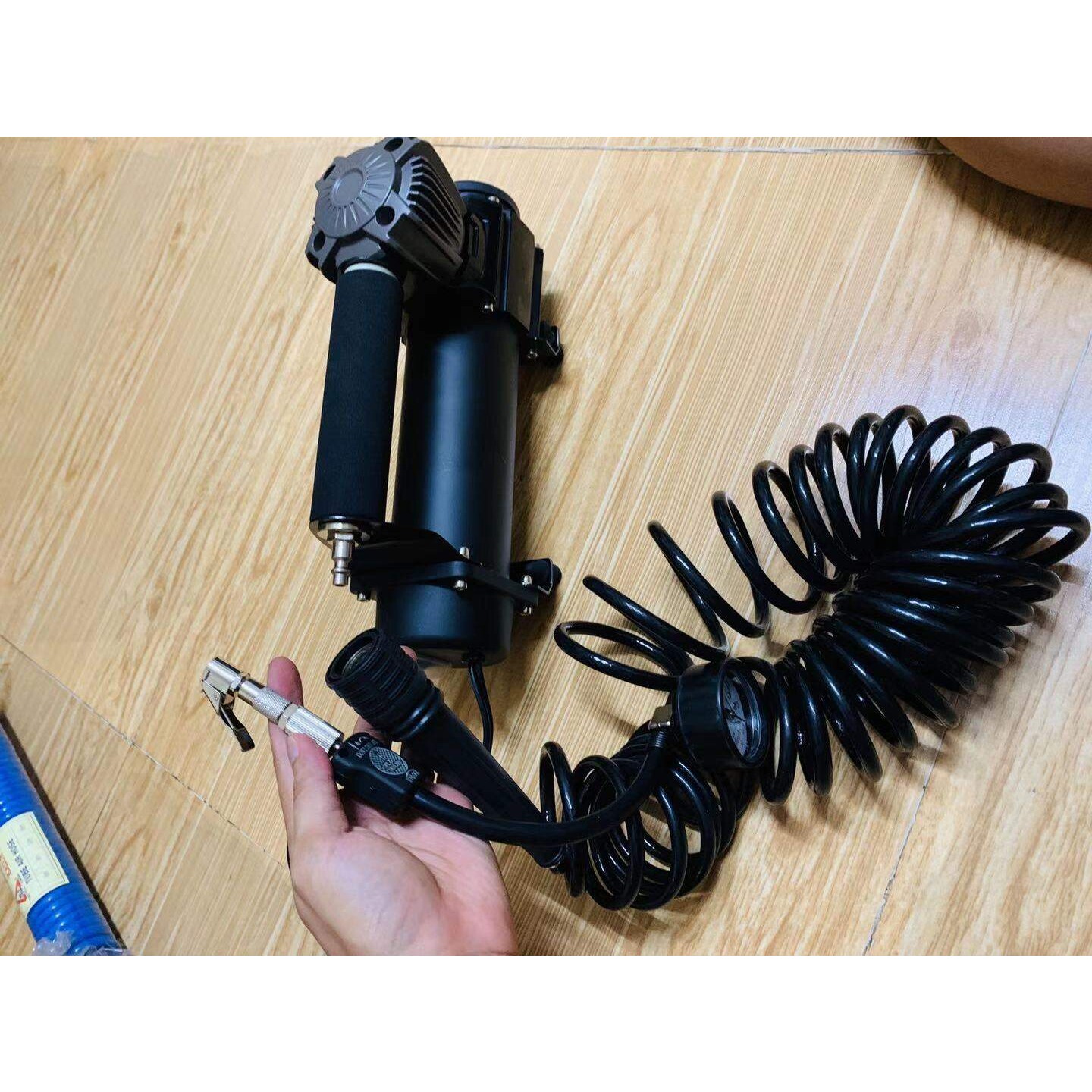 12V3gal200psi车载空压机气泵带单管640mm圆口气喇叭货车改装气泵