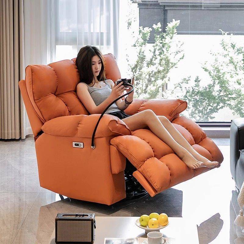 头等座舱单人沙发旋转可躺睡猫抓皮轻奢云朵电动功能懒人沙发摇椅